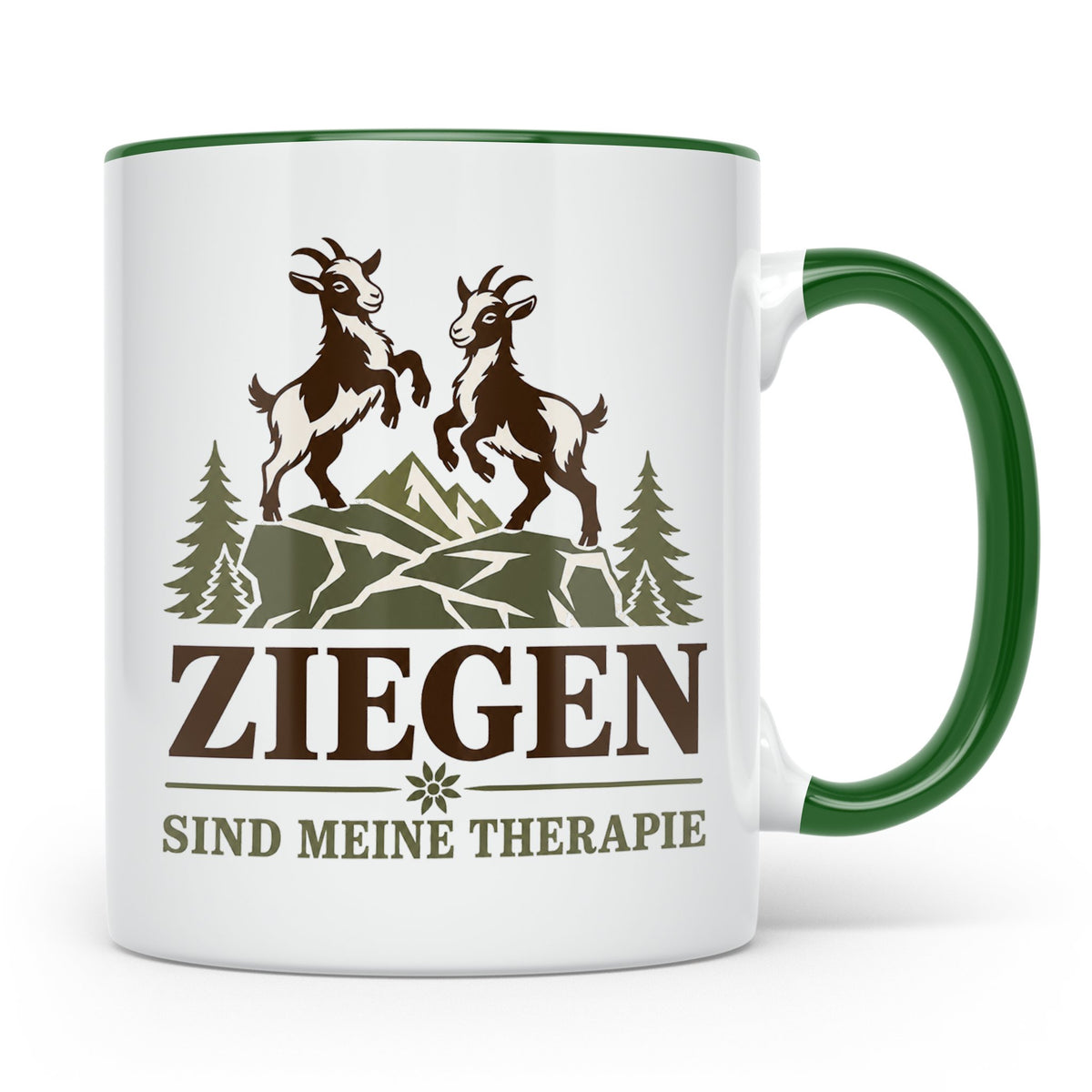 Ziegen Tasse Ziegen sind meine Therapie - Geschenk für Ziege – Grün [farbe:grün]