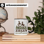 Ziegen Tasse Ziegen sind meine Therapie - Geschenk für Ziege – Schwarz [farbe:schwarz]