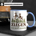 Ziegen Tasse Ziegen sind meine Therapie - Geschenk für Ziege – Blau [farbe:blau]