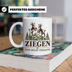 Ziegen Tasse Ziegen sind meine Therapie - Geschenk für Ziege – Weiß [farbe:weiß]