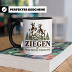 Ziegen Tasse Ziegen sind meine Therapie - Geschenk für Ziege – Schwarz [farbe:schwarz]