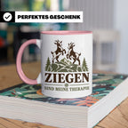 Ziegen Tasse Ziegen sind meine Therapie - Geschenk für Ziege – Rosa [farbe:rosa]