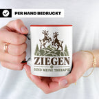 Ziegen Tasse Ziegen sind meine Therapie - Geschenk für Ziege – Rot [farbe:rot]