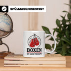 Boxen Tasse Boxen ist meine Therapie - Geschenk für Boxer Bo – Weiß [farbe:weiß]