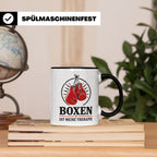 Boxen Tasse Boxen ist meine Therapie - Geschenk für Boxer Bo – Schwarz [farbe:schwarz]