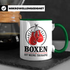 Boxen Tasse Boxen ist meine Therapie - Geschenk für Boxer Bo – Grün [farbe:grün]