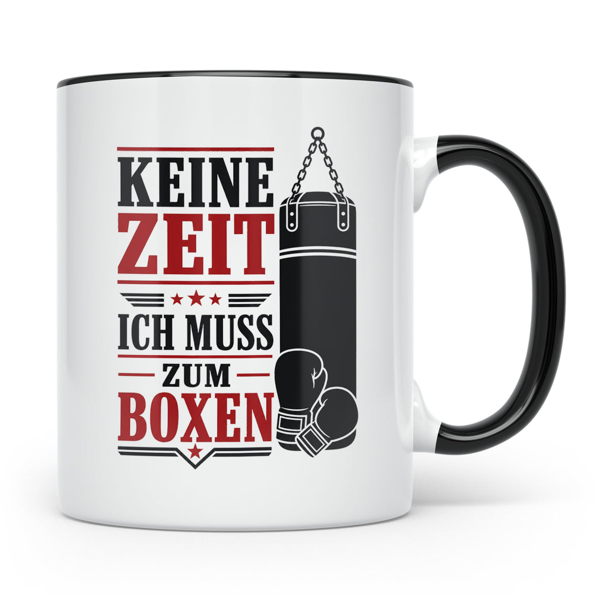 Boxen Tasse Keine Zeit ich muss zum Boxen - Geschenk für Box – Schwarz [farbe:schwarz]