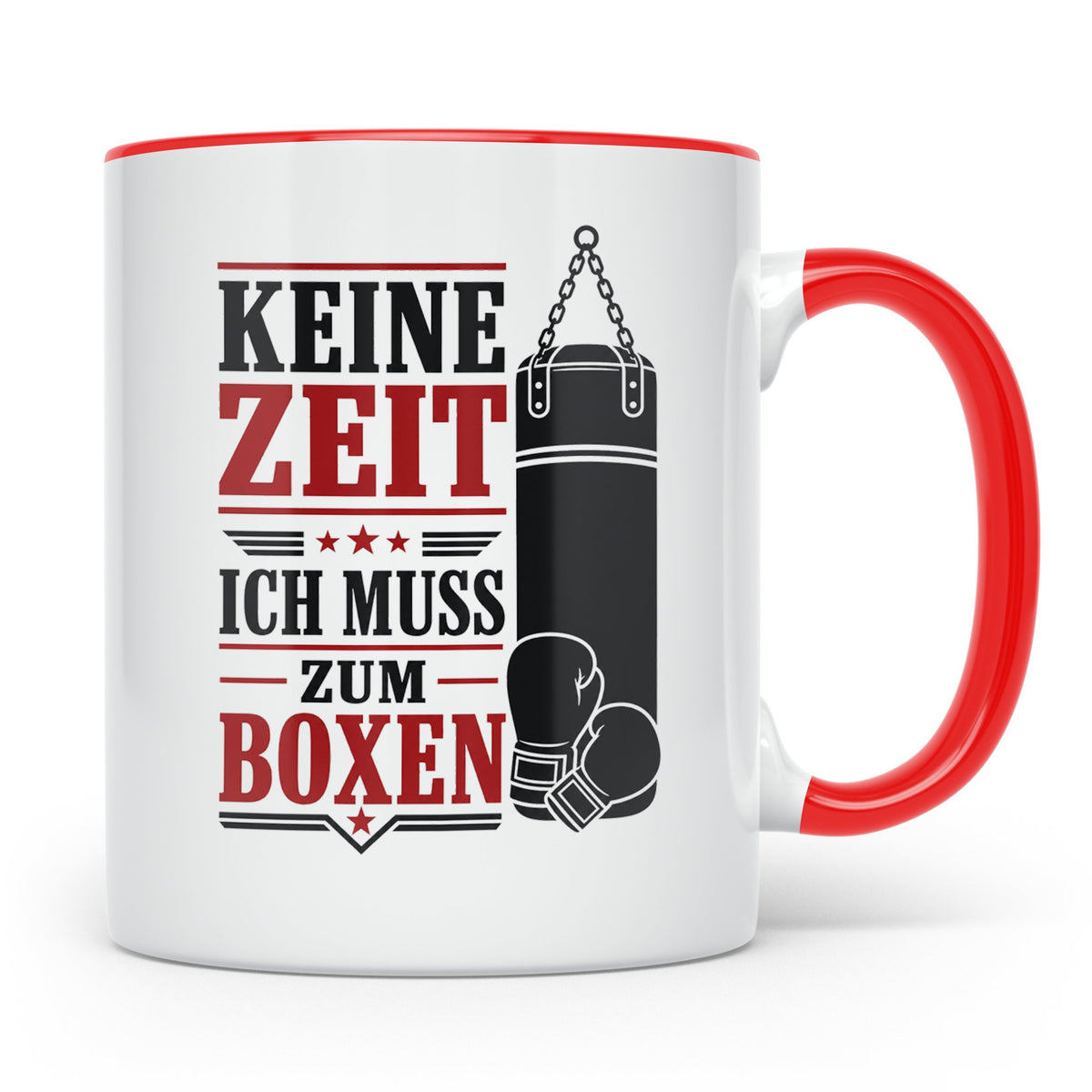 Boxen Tasse Keine Zeit ich muss zum Boxen - Geschenk für Box – Rot [farbe:rot]