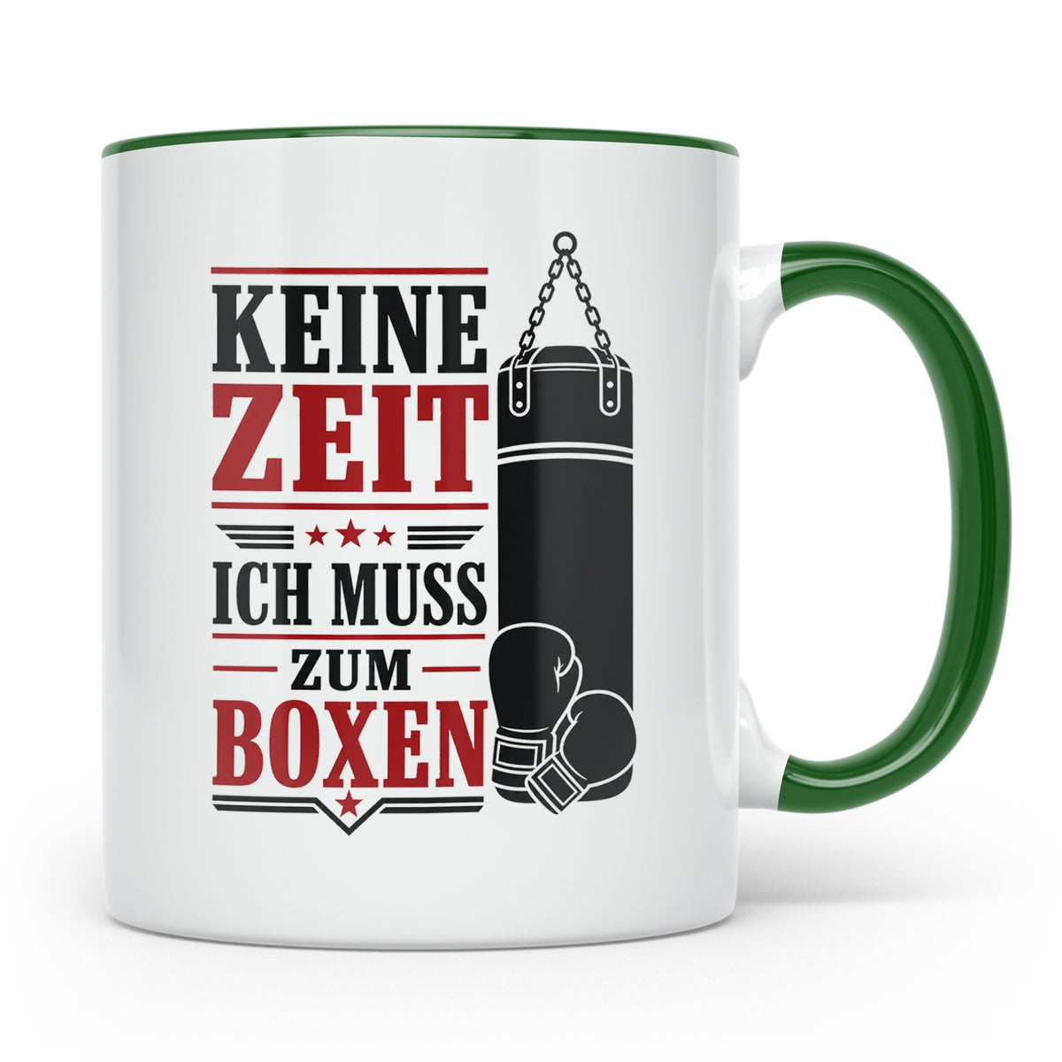 Boxen Tasse Keine Zeit ich muss zum Boxen - Geschenk für Box – Grün [farbe:grün]