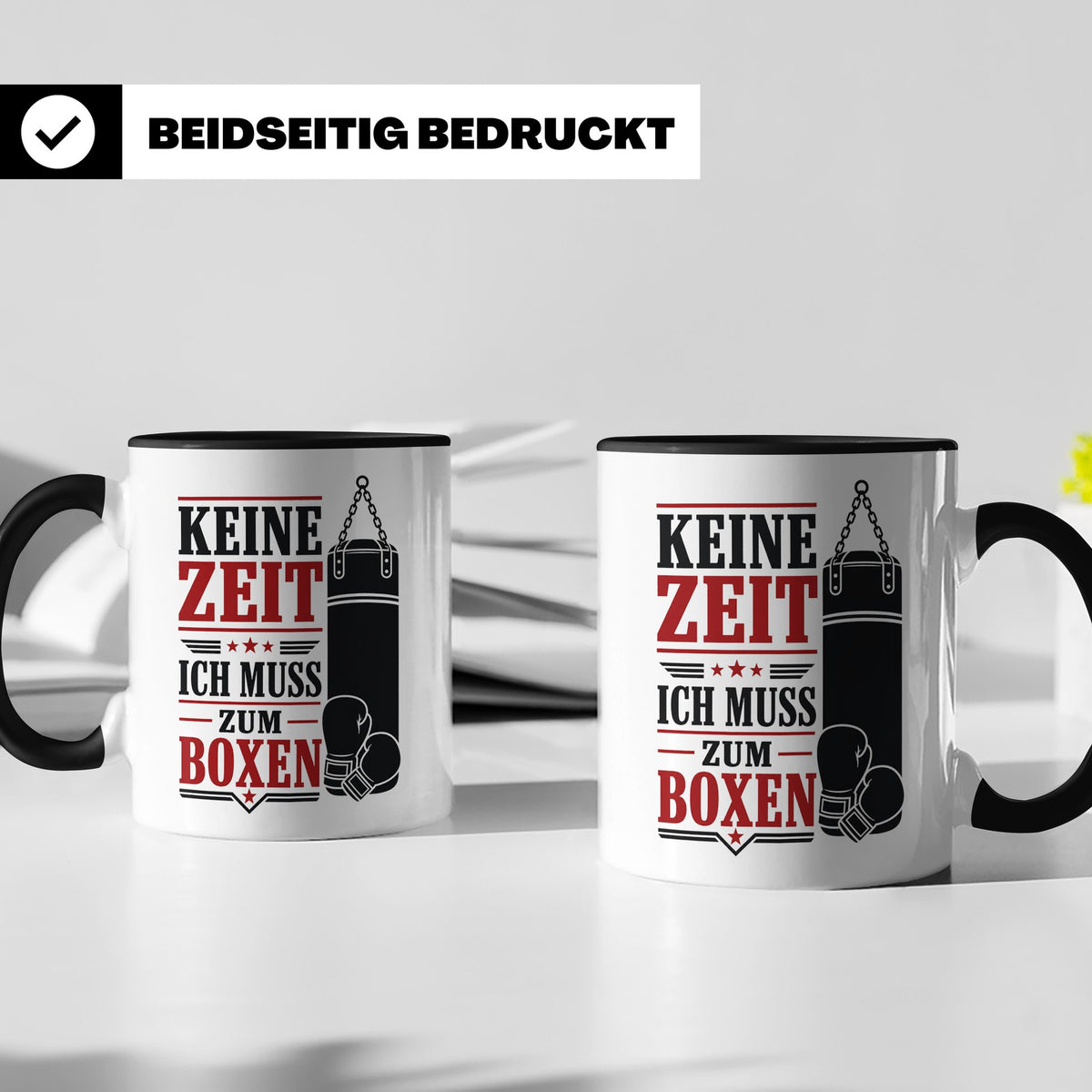 Boxen Tasse Keine Zeit ich muss zum Boxen - Geschenk für Box – Schwarz [farbe:schwarz]
