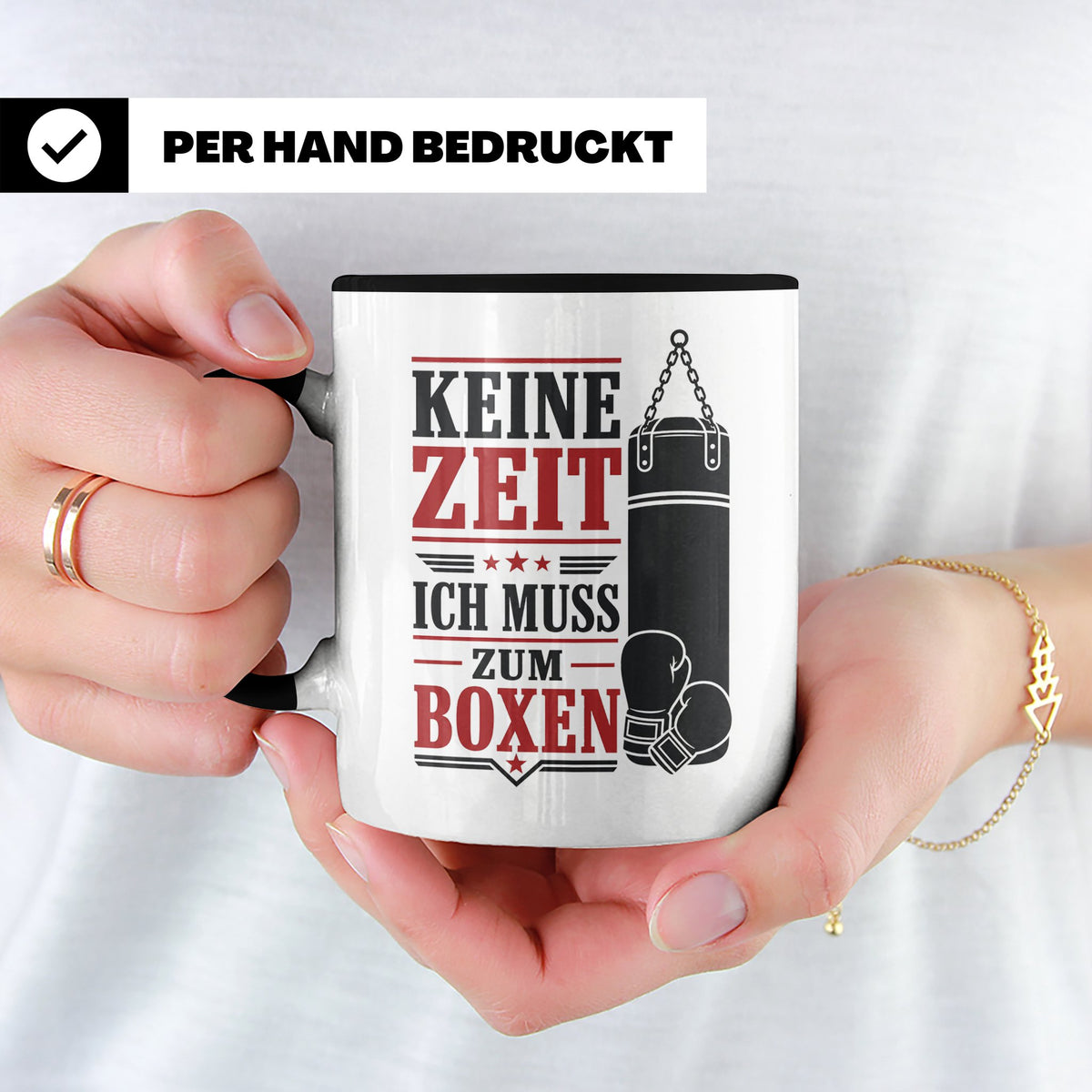 Boxen Tasse Keine Zeit ich muss zum Boxen - Geschenk für Box – Schwarz [farbe:schwarz]