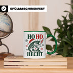 Hecht Tasse Ho Ho Hecht - Lustiges Geschenk für Angler Raubf – Grün [farbe:grün]