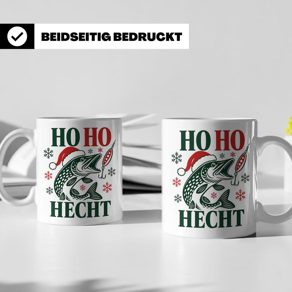 Hecht Tasse Ho Ho Hecht - Lustiges Geschenk für Angler Raubf – Weiß [farbe:weiß]