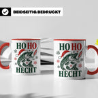 Hecht Tasse Ho Ho Hecht - Lustiges Geschenk für Angler Raubf – Rot [farbe:rot]
