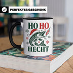 Hecht Tasse Ho Ho Hecht - Lustiges Geschenk für Angler Raubf – Schwarz [farbe:schwarz]