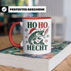 Hecht Tasse Ho Ho Hecht - Lustiges Geschenk für Angler Raubf – Rot [farbe:rot]