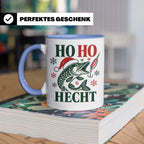 Hecht Tasse Ho Ho Hecht - Lustiges Geschenk für Angler Raubf – Blau [farbe:blau]