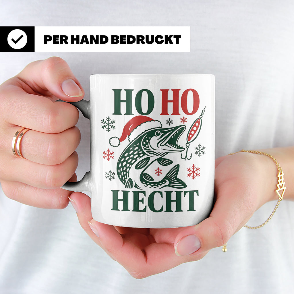 Hecht Tasse Ho Ho Hecht - Lustiges Geschenk für Angler Raubf – Weiß [farbe:weiß]