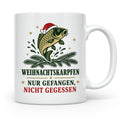 Karpfen Tasse Weihnachtskarpfen nur gefangen nicht gegessen  – Weiß [farbe:weiß]