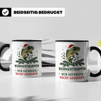 Karpfen Tasse Weihnachtskarpfen nur gefangen nicht gegessen  – Schwarz [farbe:schwarz]