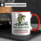 Karpfen Tasse Weihnachtskarpfen nur gefangen nicht gegessen  – Rot [farbe:rot]