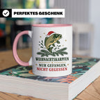 Karpfen Tasse Weihnachtskarpfen nur gefangen nicht gegessen  – Rosa [farbe:rosa]