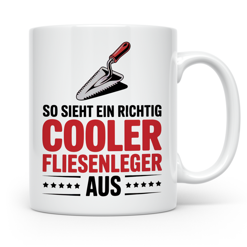 Fliesenleger Tasse - So sieht ein cooler Fliesenleger aus! G – Weiß [farbe:weiß]