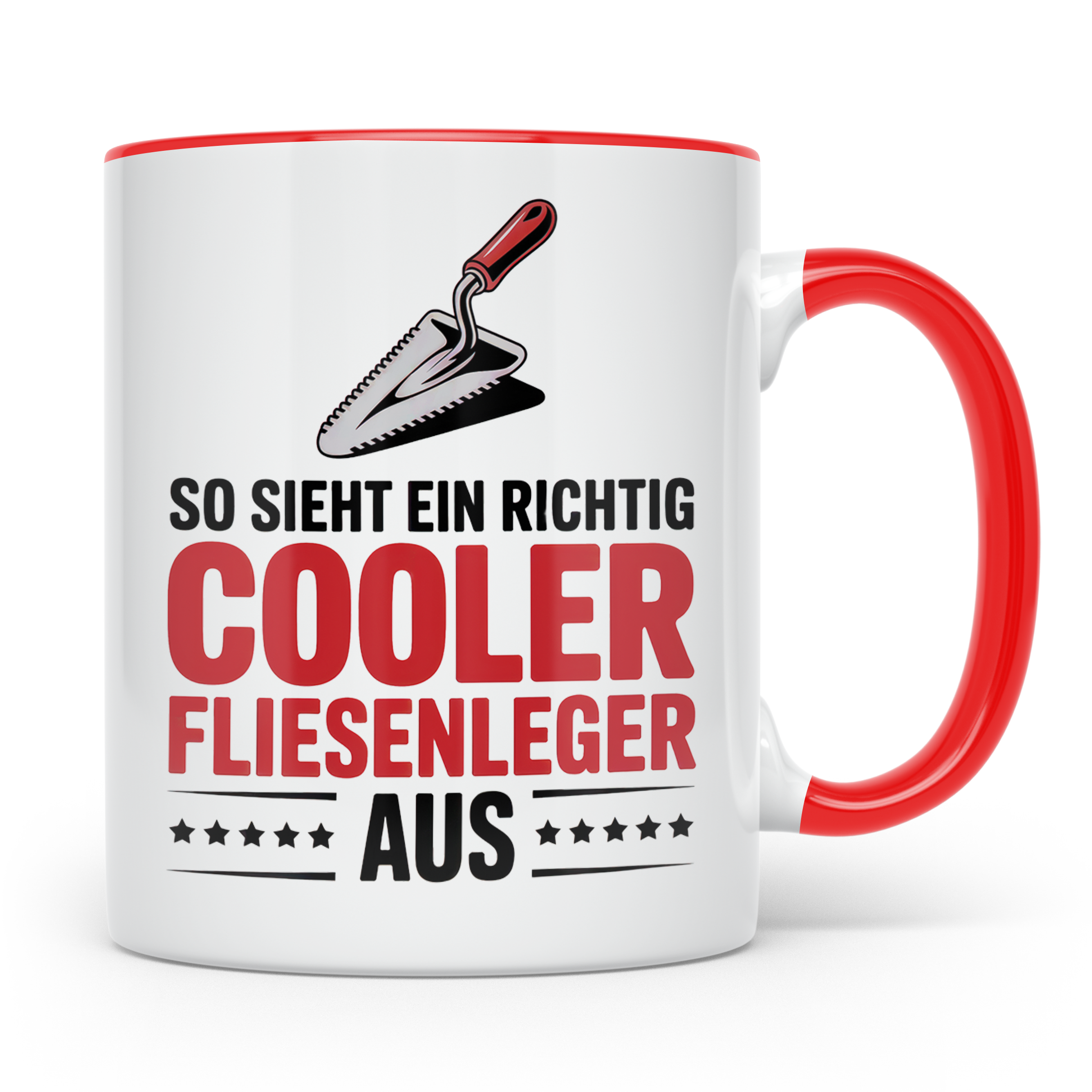 Fliesenleger Tasse - So sieht ein cooler Fliesenleger aus! G – Rot [farbe:rot]
