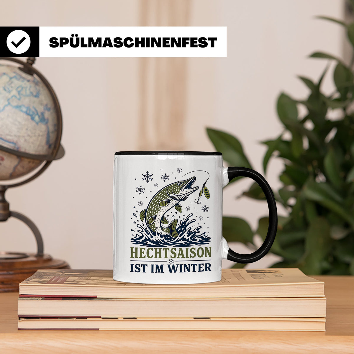 Hecht Tasse Hechtsaison ist im Winter - Geschenk für Hechtan – Schwarz [farbe:schwarz]