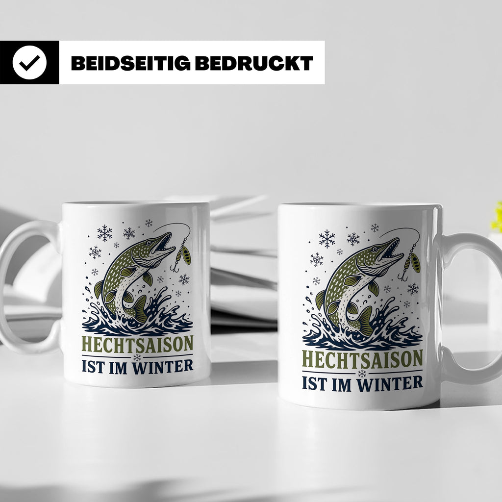 Hecht Tasse Hechtsaison ist im Winter - Geschenk für Hechtan – Weiß [farbe:weiß]