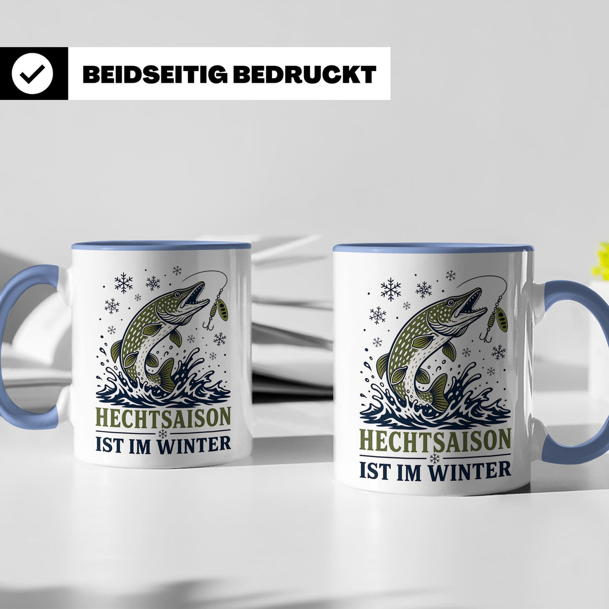 Hecht Tasse Hechtsaison ist im Winter - Geschenk für Hechtan – Blau [farbe:blau]