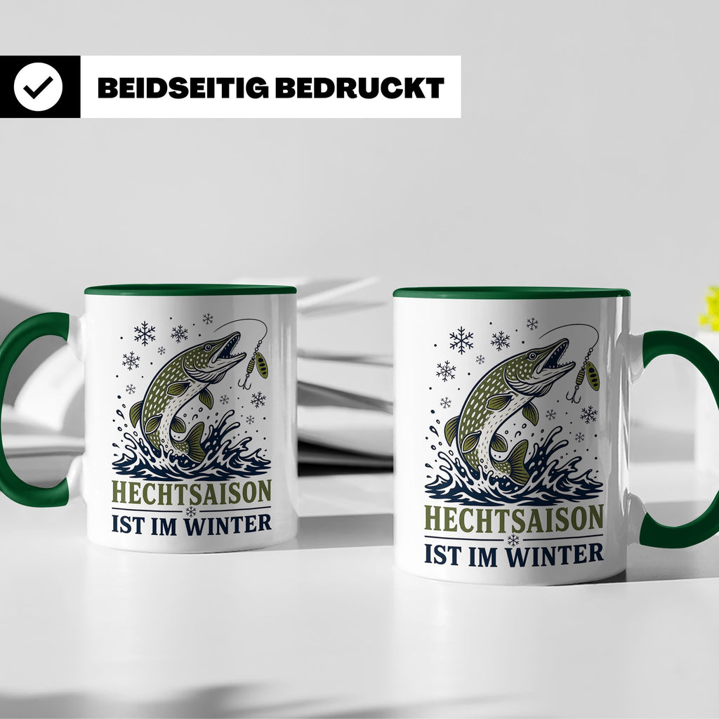 Hecht Tasse Hechtsaison ist im Winter - Geschenk für Hechtan – Grün [farbe:grün]