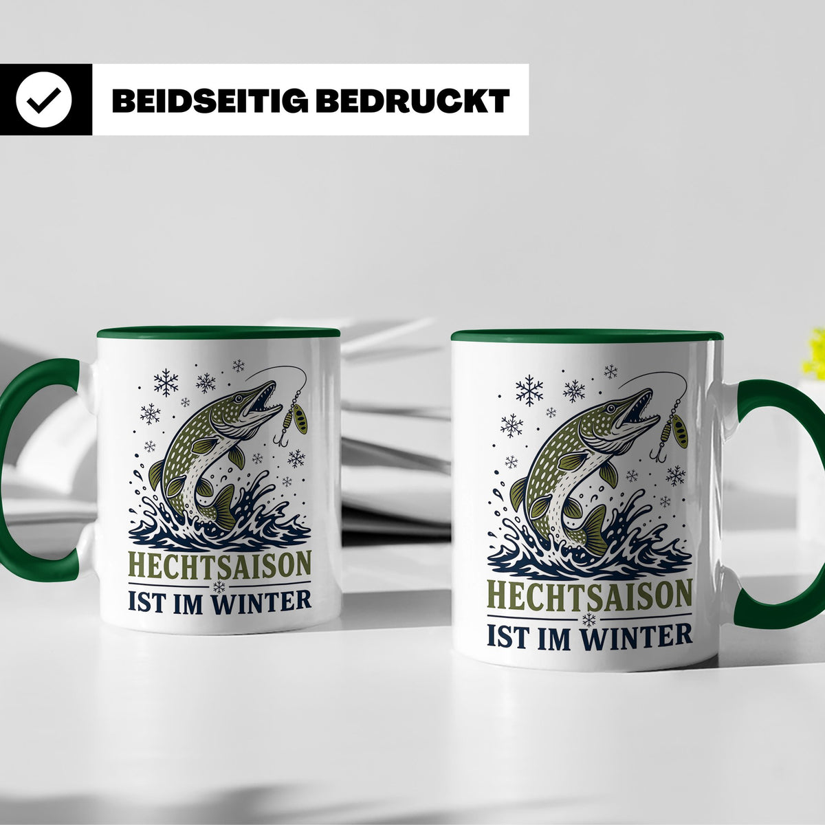Hecht Tasse Hechtsaison ist im Winter - Geschenk für Hechtan – Grün [farbe:grün]