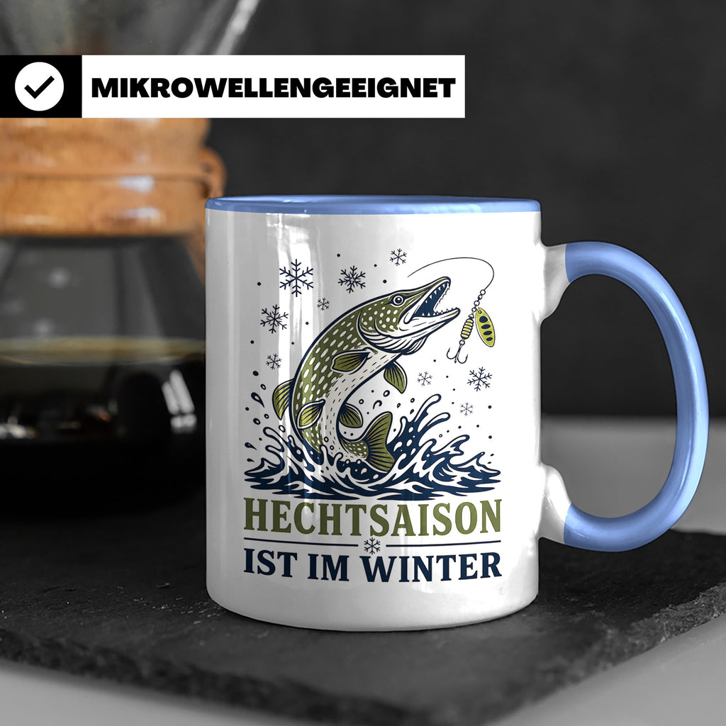 Hecht Tasse Hechtsaison ist im Winter - Geschenk für Hechtan – Blau [farbe:blau]