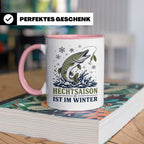 Hecht Tasse Hechtsaison ist im Winter - Geschenk für Hechtan – Rosa [farbe:rosa]