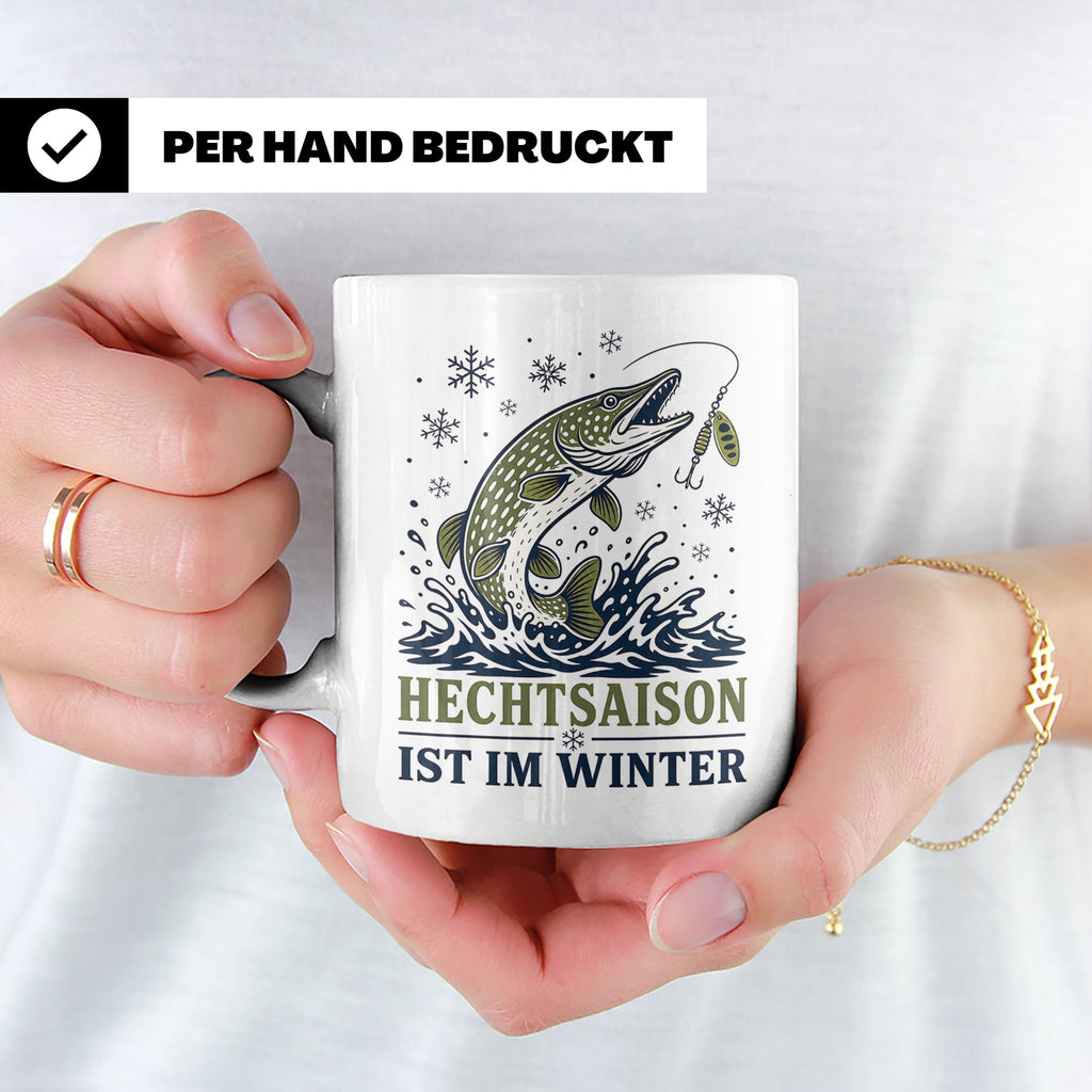 Hecht Tasse Hechtsaison ist im Winter - Geschenk für Hechtan – Weiß [farbe:weiß]