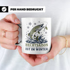 Hecht Tasse Hechtsaison ist im Winter - Geschenk für Hechtan – Weiß [farbe:weiß]