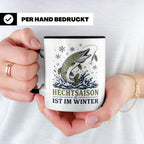 Hecht Tasse Hechtsaison ist im Winter - Geschenk für Hechtan – Schwarz [farbe:schwarz]