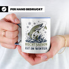 Hecht Tasse Hechtsaison ist im Winter - Geschenk für Hechtan – Blau [farbe:blau]