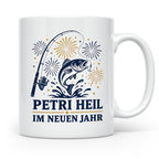 Angler Tasse Petri Heil im neuen Jahr - Geschenk für Angler  – Weiß [farbe:weiß]
