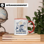 Angler Tasse Petri Heil im neuen Jahr - Geschenk für Angler  – Rot [farbe:rot]