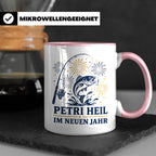 Angler Tasse Petri Heil im neuen Jahr - Geschenk für Angler  – Rosa [farbe:rosa]