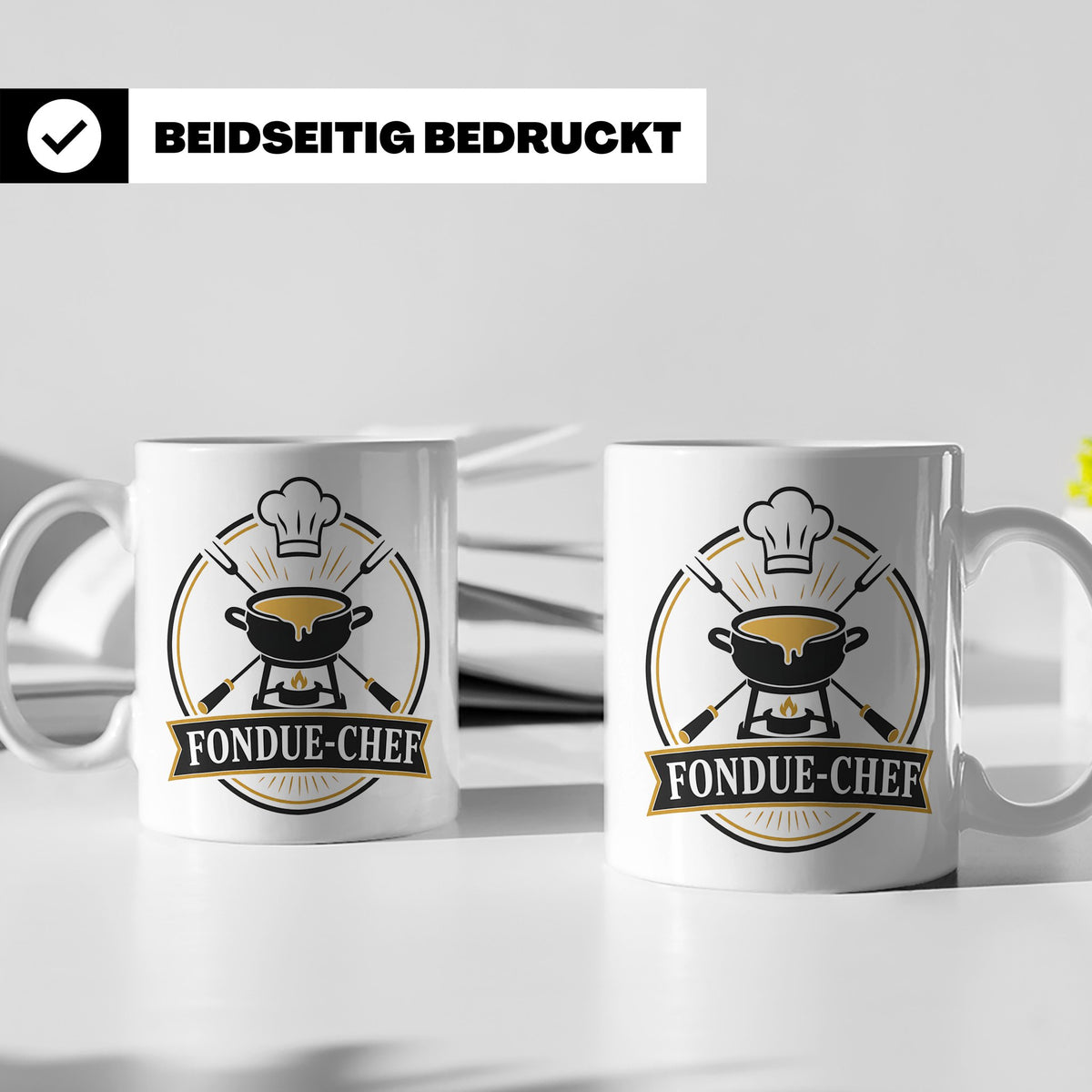Fondue Tasse Fondue-Chef - Lustiges Geschenk für Gastgeber P – Weiß [farbe:weiß]