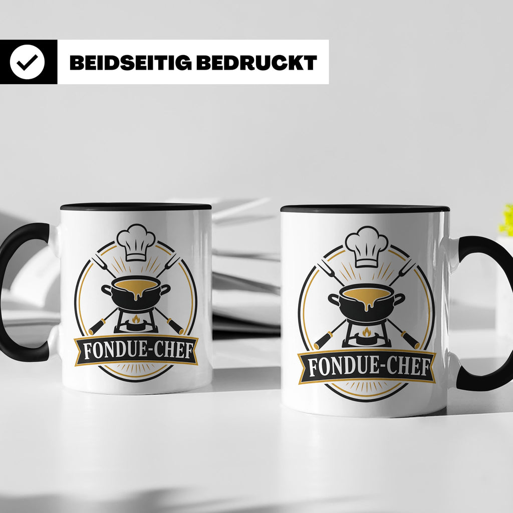 Fondue Tasse Fondue-Chef - Lustiges Geschenk für Gastgeber P – Schwarz [farbe:schwarz]