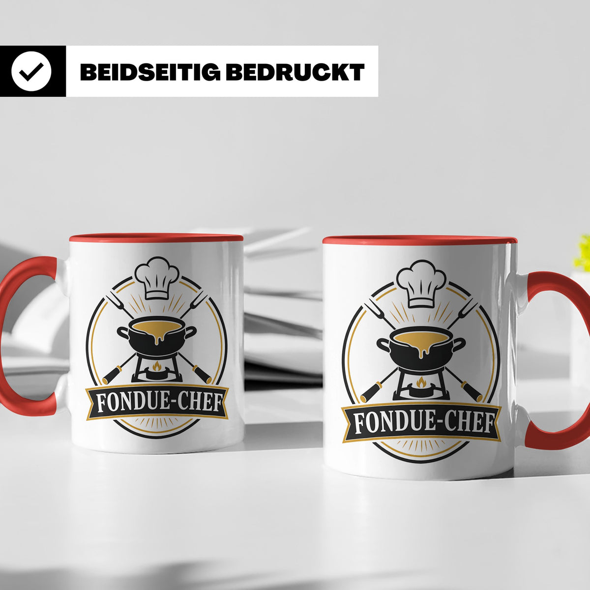 Fondue Tasse Fondue-Chef - Lustiges Geschenk für Gastgeber P – Rot [farbe:rot]
