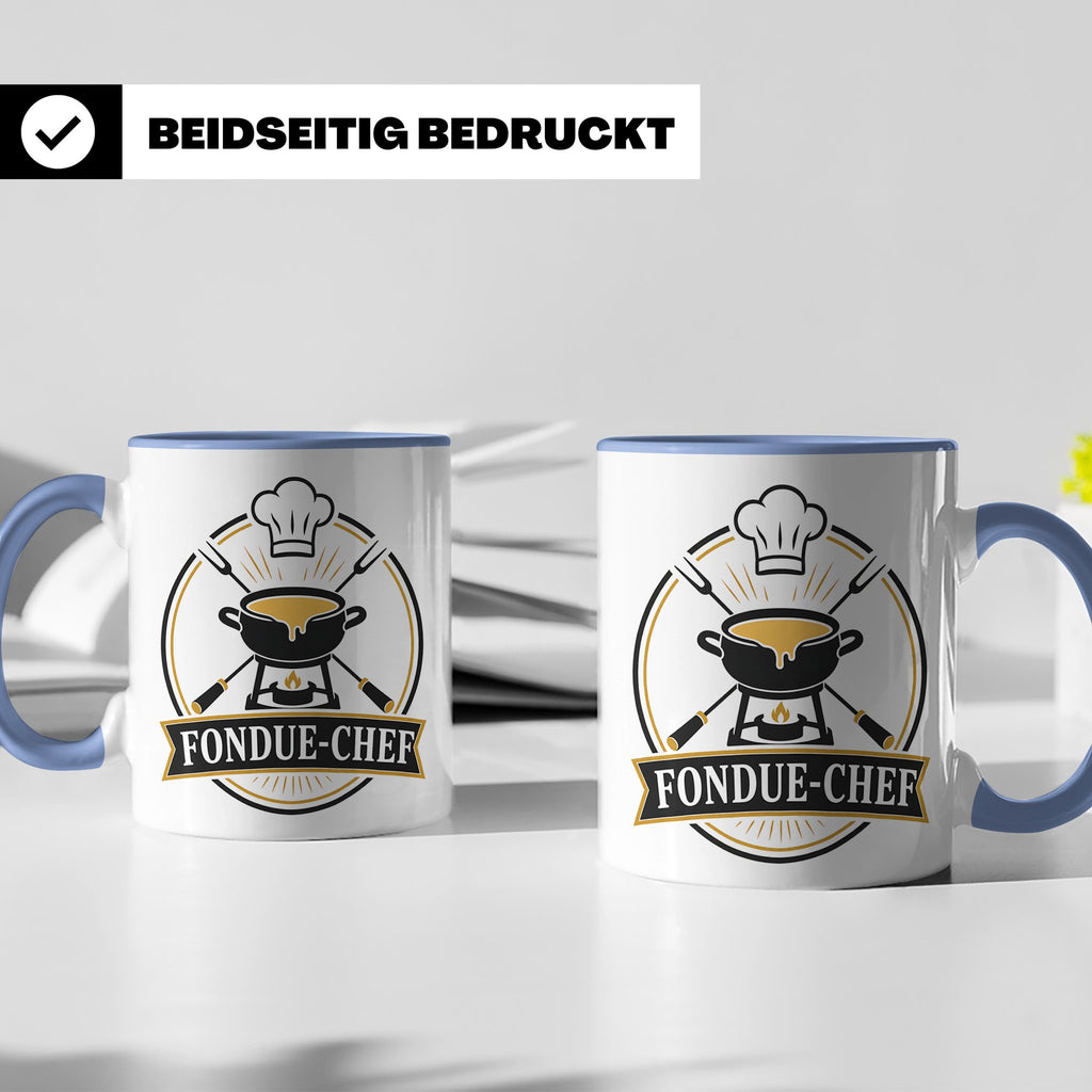 Fondue Tasse Fondue-Chef - Lustiges Geschenk für Gastgeber P – Blau [farbe:blau]