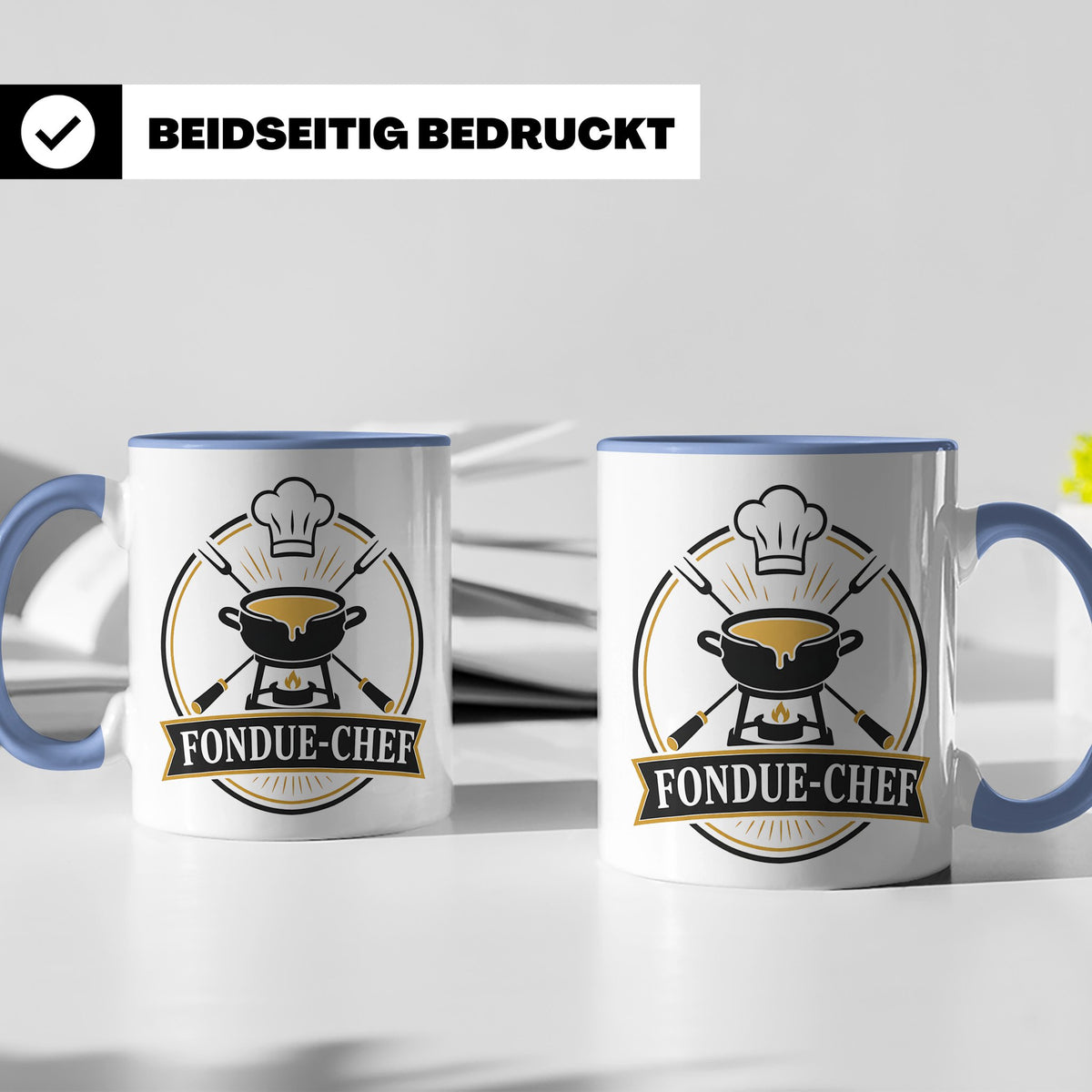 Fondue Tasse Fondue-Chef - Lustiges Geschenk für Gastgeber P – Blau [farbe:blau]