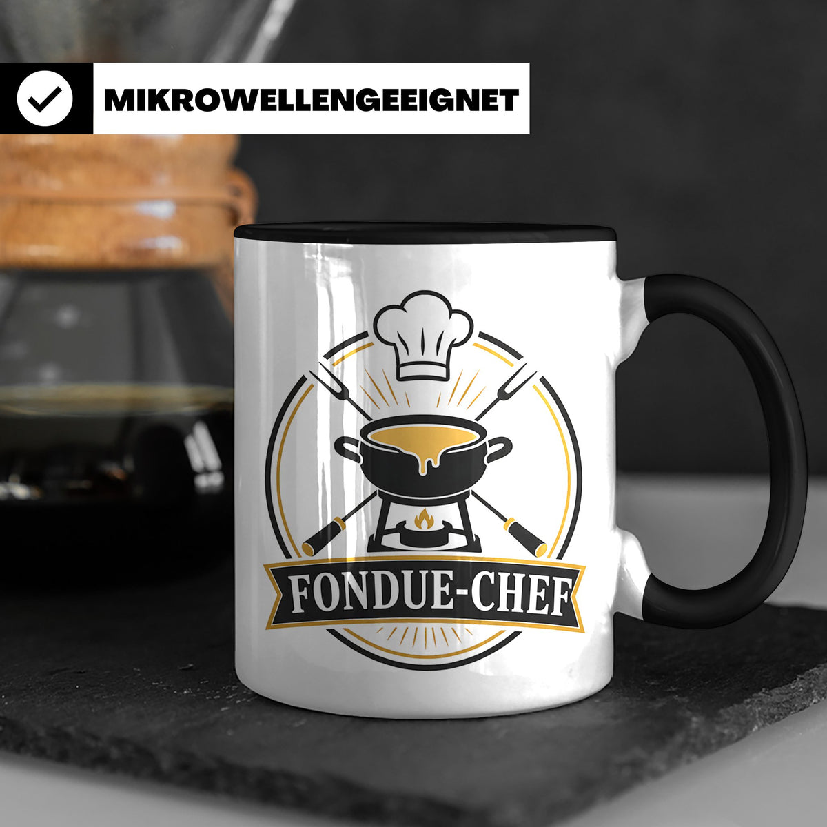 Fondue Tasse Fondue-Chef - Lustiges Geschenk für Gastgeber P – Schwarz [farbe:schwarz]