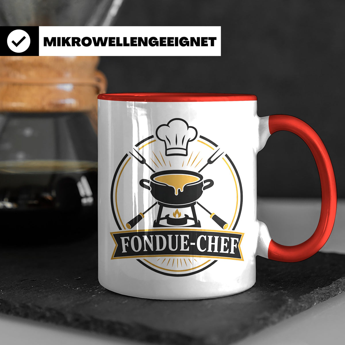 Fondue Tasse Fondue-Chef - Lustiges Geschenk für Gastgeber P – Rot [farbe:rot]