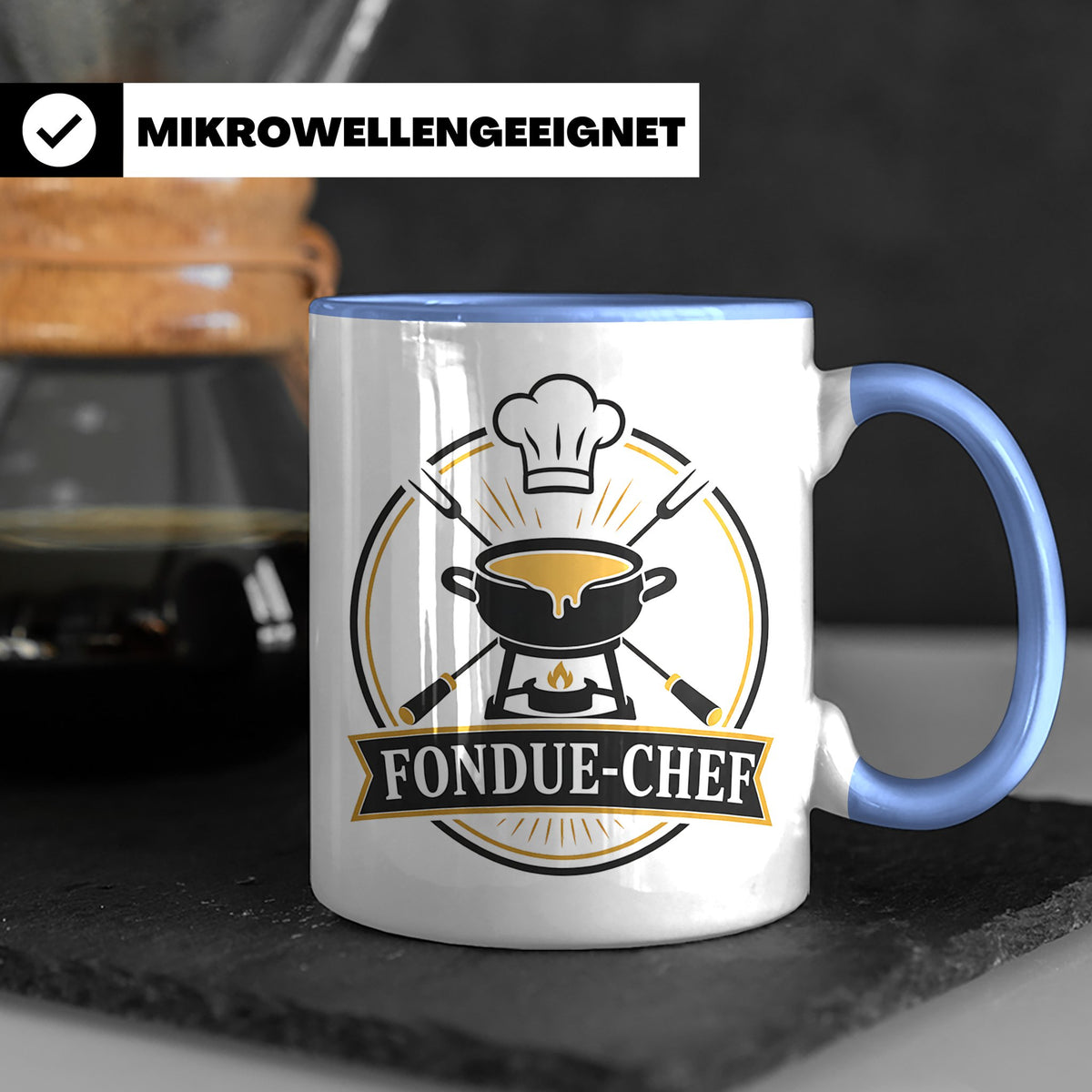 Fondue Tasse Fondue-Chef - Lustiges Geschenk für Gastgeber P – Blau [farbe:blau]